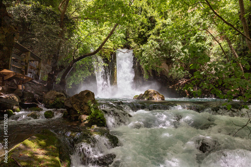 Banias  waterfall in a Hermon Stream Nature Reserve in northern Israel photo