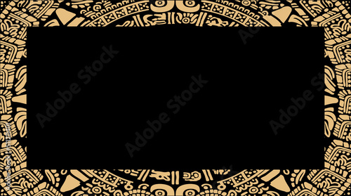 The  frame with the use of signs and patterns of the Mayan calendar
The Aztecs, Mayans, Incas.
The Mayan alphabet.Ancient signs of America on a black background.
