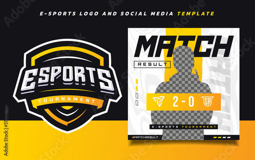 Set of Match Result E-sports Gaming Banner Template for social media and Gaming Tournament Logo