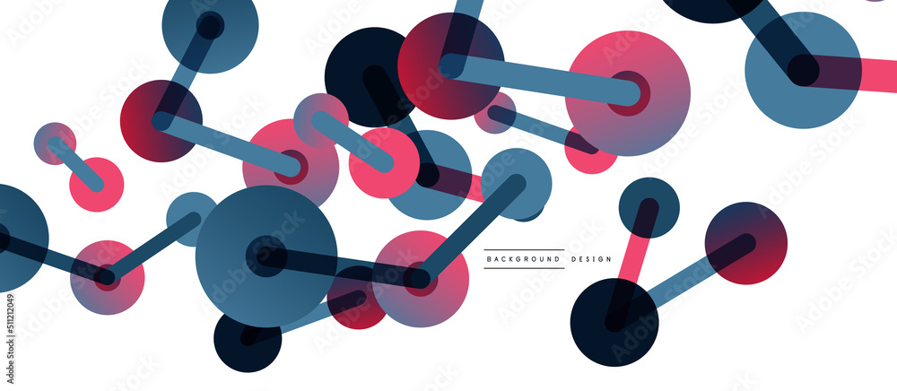 Abstract background. Round dots connected by lines. Trendy techno business template for wallpaper, banner, background or landing Abstract background. Round dots connected by lines. Trendy techno business template for wallpaper, banner, background or landing