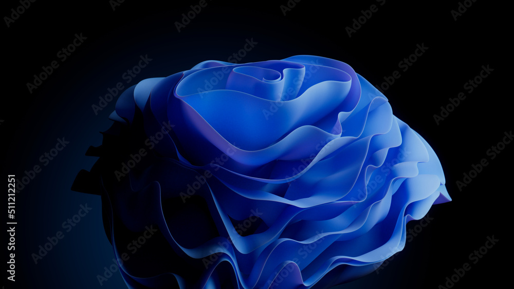 Modern, Blue Layers with Curves. Abstract Bloom Background. Modern, Blue Layers with Curves. Abstract Bloom Background.