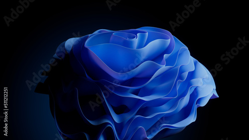Modern, Blue Layers with Curves. Abstract Bloom Background. photo