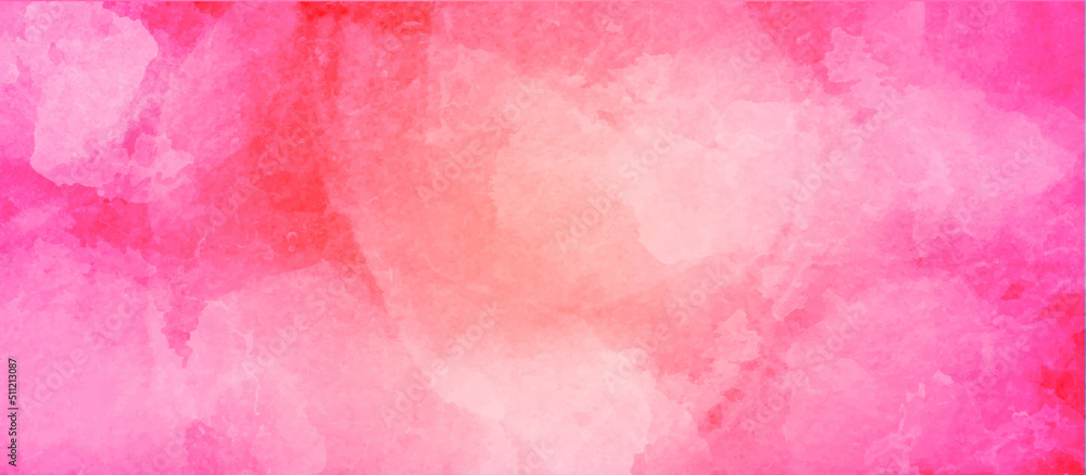Pink abstract watercolor background texture and rich pink, grunge parchment texture background with glowing center.