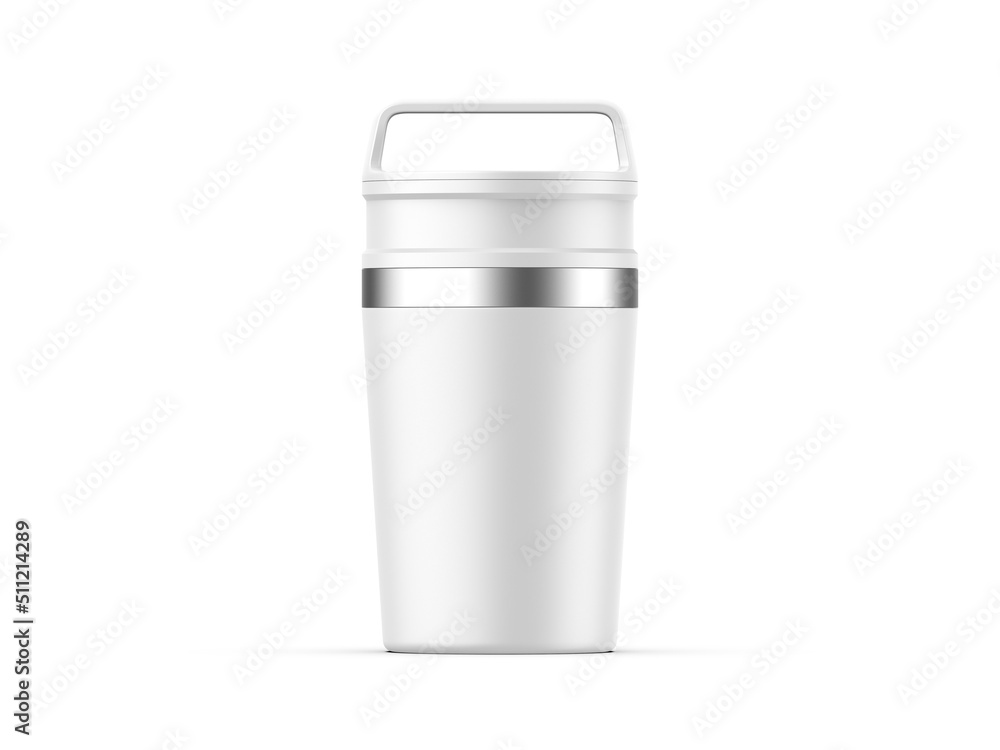 Matte travel mug mockup, blank thermos insulated vacuum mug for branding and promotion. 3d render illustration. Matte travel mug mockup, blank thermos insulated vacuum mug for branding and promotion. 3d render illustration.