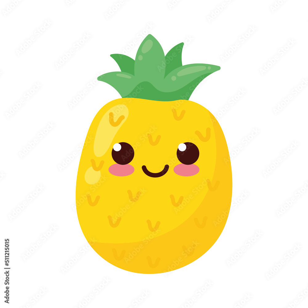Fototapeta premium pineapple kawaii style character