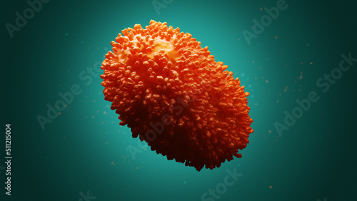 Monkeypox Virus 3d render realistic medical illustration. Monkey Pox is a viral infection that has recently increased in cases photo