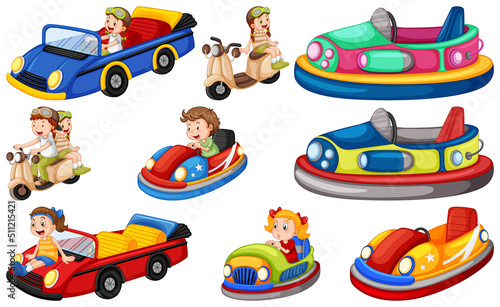 Children riding on go kart
