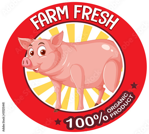 Pig farm fresh logo for pork products