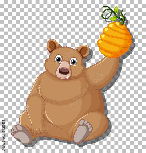Grizzly bear cartoon character isolated