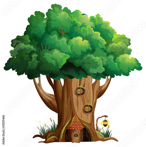 Big tree isolated cartoon