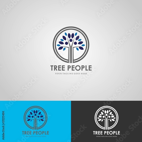Tree Man Creative Concept Logo Design Template