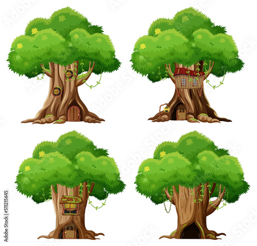 Big tree isolated cartoon