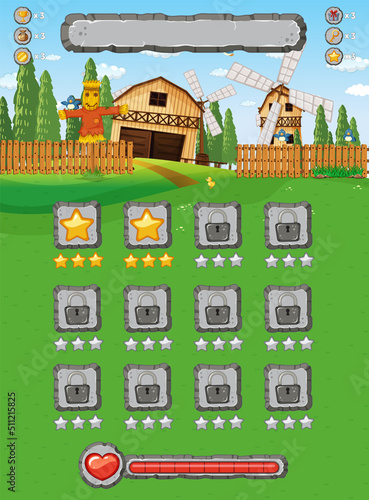 Game template rural farm background