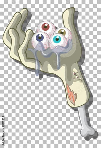 Zombie hand in cartoon style
