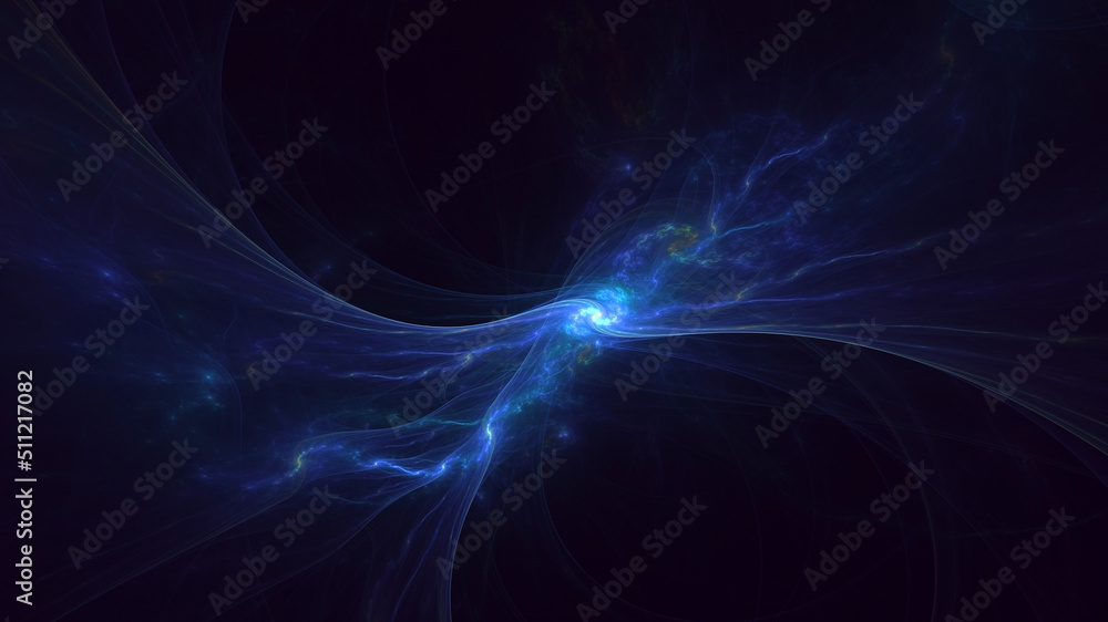 3D rendering abstract multicolor fractal light background