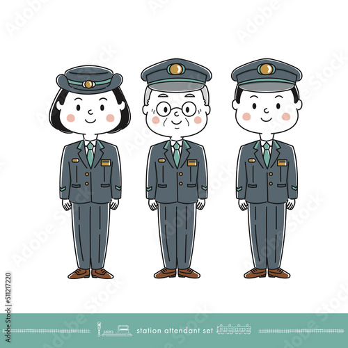 駅員のイラストセット