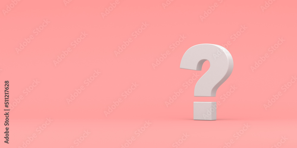 White question mark on a pink background. 3d render illustration. White question mark on a pink background. 3d render illustration.