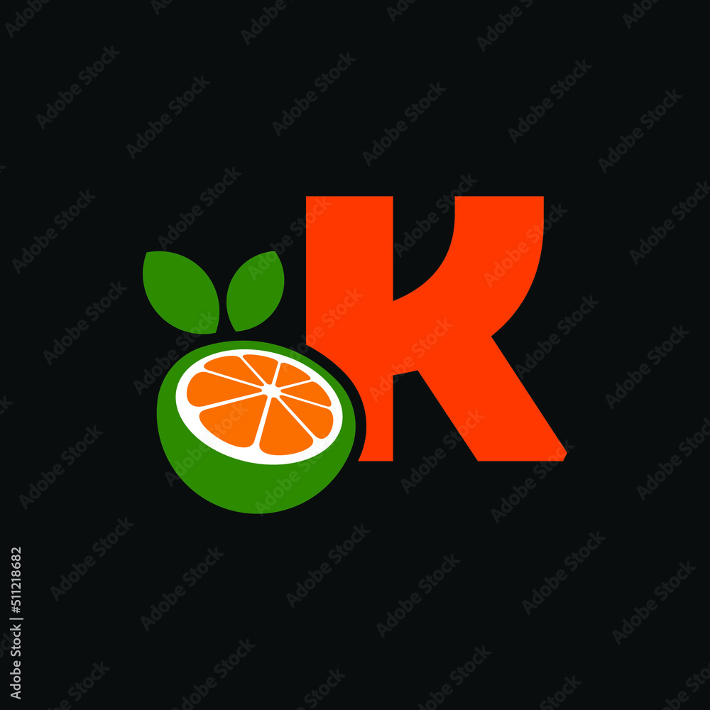 Obraz premium Alphabet Orange K Logo