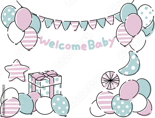 Welcome baby 赤ちゃんお祝いフレーム