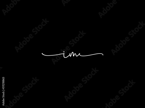 Premium IM Signature Logo, Signature Im mi Logo Letter Vector Art For Fashion brand or Business
