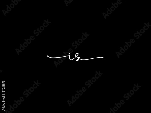 Premium IS Signature Logo, Signature Is si Logo Letter Vector Art For Fashion brand or Business