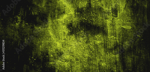 Dirty green cement wall for background