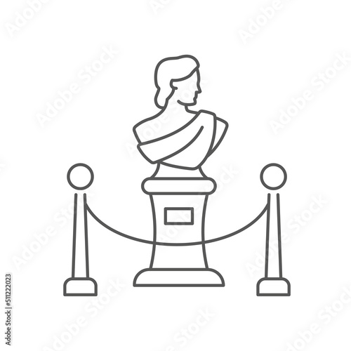 Exhibition hall line icon on white background. Editable stroke.