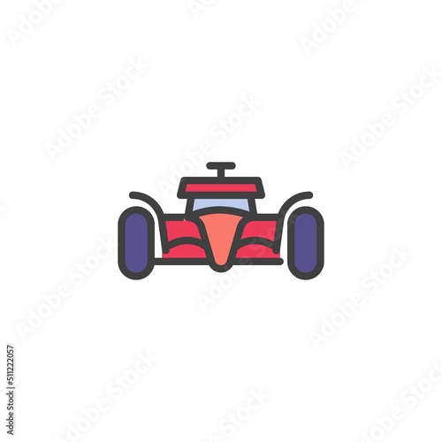Sport car front filled outline icon