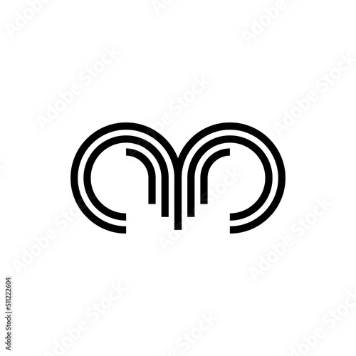 abstract geometrical ram or goat logo design