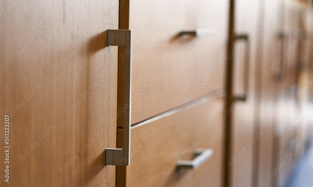 close up of Drawer handle - stock photo