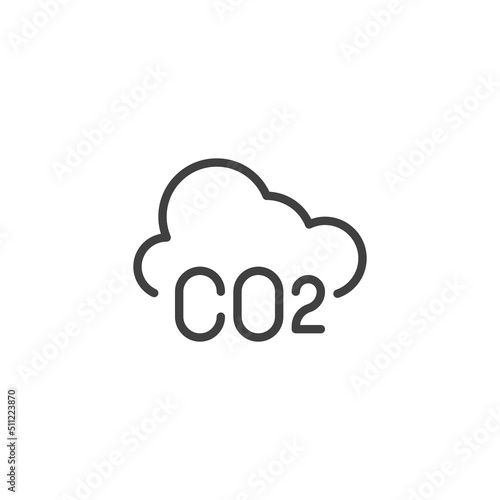 co2 cloud line icon