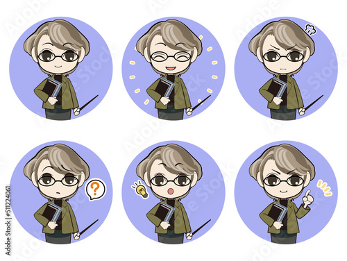 Illustrations of teachers in various poses