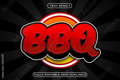 Bbq Editable Text Effect 3 Dimension Emboss Modern Style