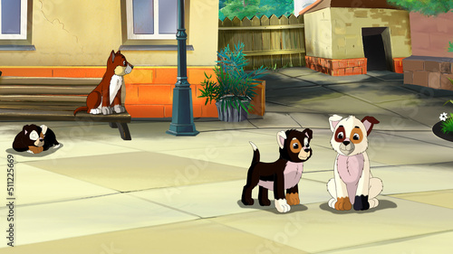Puppies in the Yard.