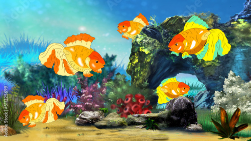 Goldfish Swimming in a Fish tank