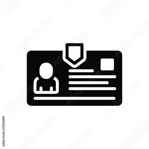 Black solid icon for ids card