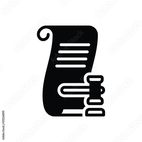 Black solid icon for lawsuit