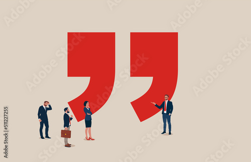 Schilderij op canvas Business motivation speech, pep talk abstract