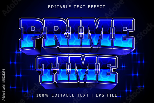 Prime Time Editable Text Effect 3 Dimension Emboss Modern Style-4
