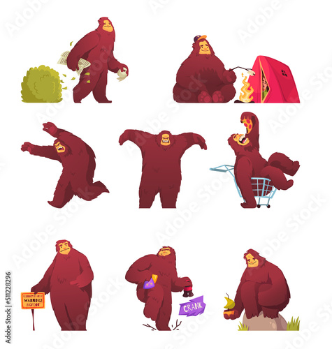 Bigfoot Cartoon Set