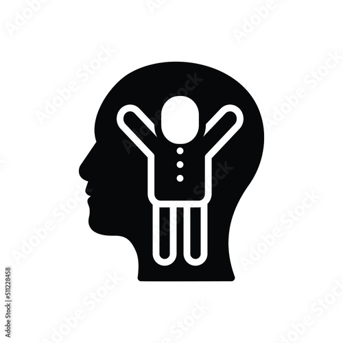 Black solid icon for motivation