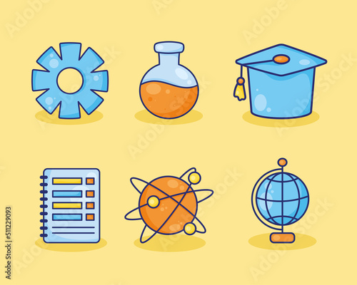six learning education icons