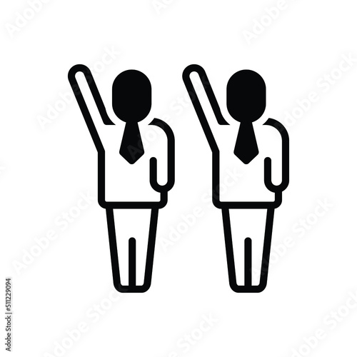 Black solid icon for participating