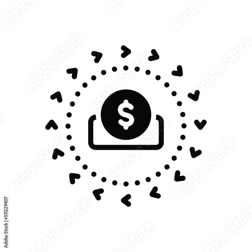 Black solid icon for biz remittance