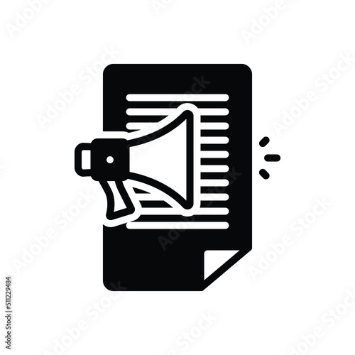 Black solid icon for declare