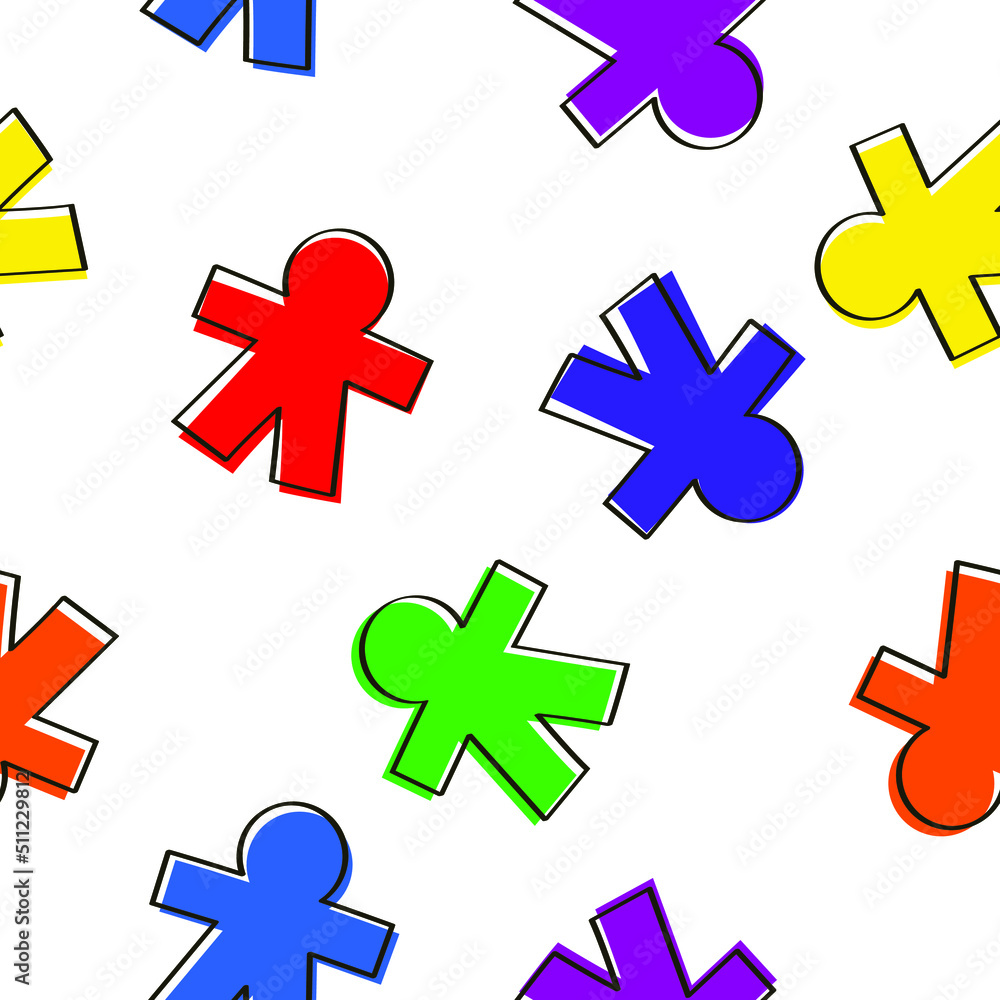 Obraz premium Pride month. LGBTQ+ colorful people background pattern texture in doodle style. Hand-drawn vector illustration.