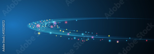 Big data network concept, internet connection, sound wave and wireless signal use business finance as abstract background image.