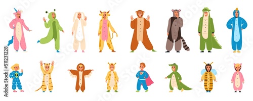 Kigurumi Pyjamas Icon Set