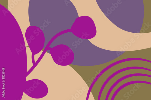 Abstract background withe various lines andfiguras. Rainbow shapes, curves, arcs. Hand drawn vector scribble illustrations.Design in Scandinavian style for business presentation,fabric print.