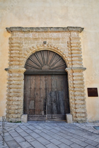 Entrance arch in a old house in Presicce, a village in the Puglia region in Italy.